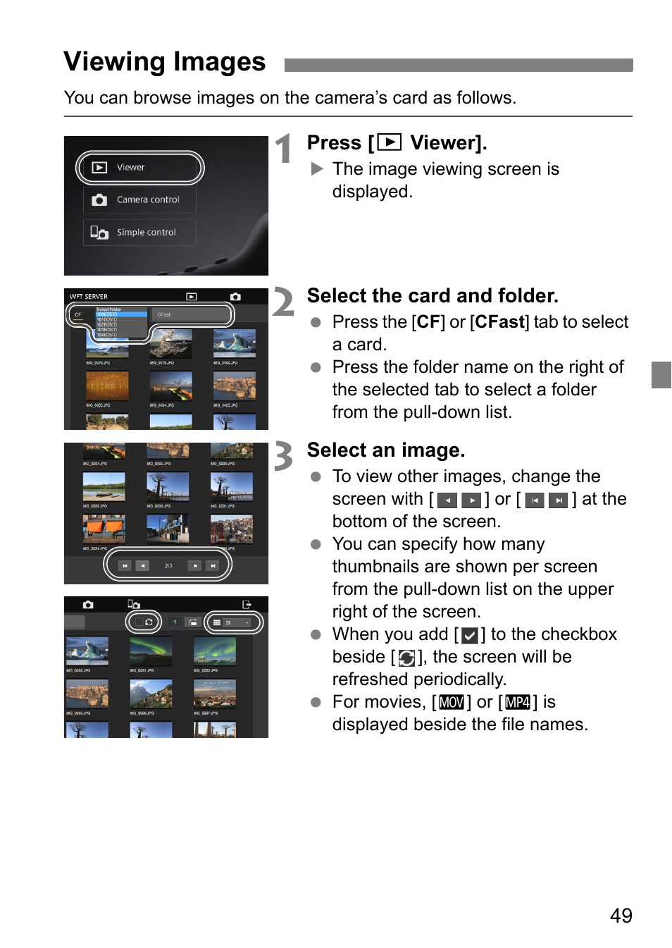 Viewing images | Canon EOS 1D X Mark II User Manual | Page 49 / 116