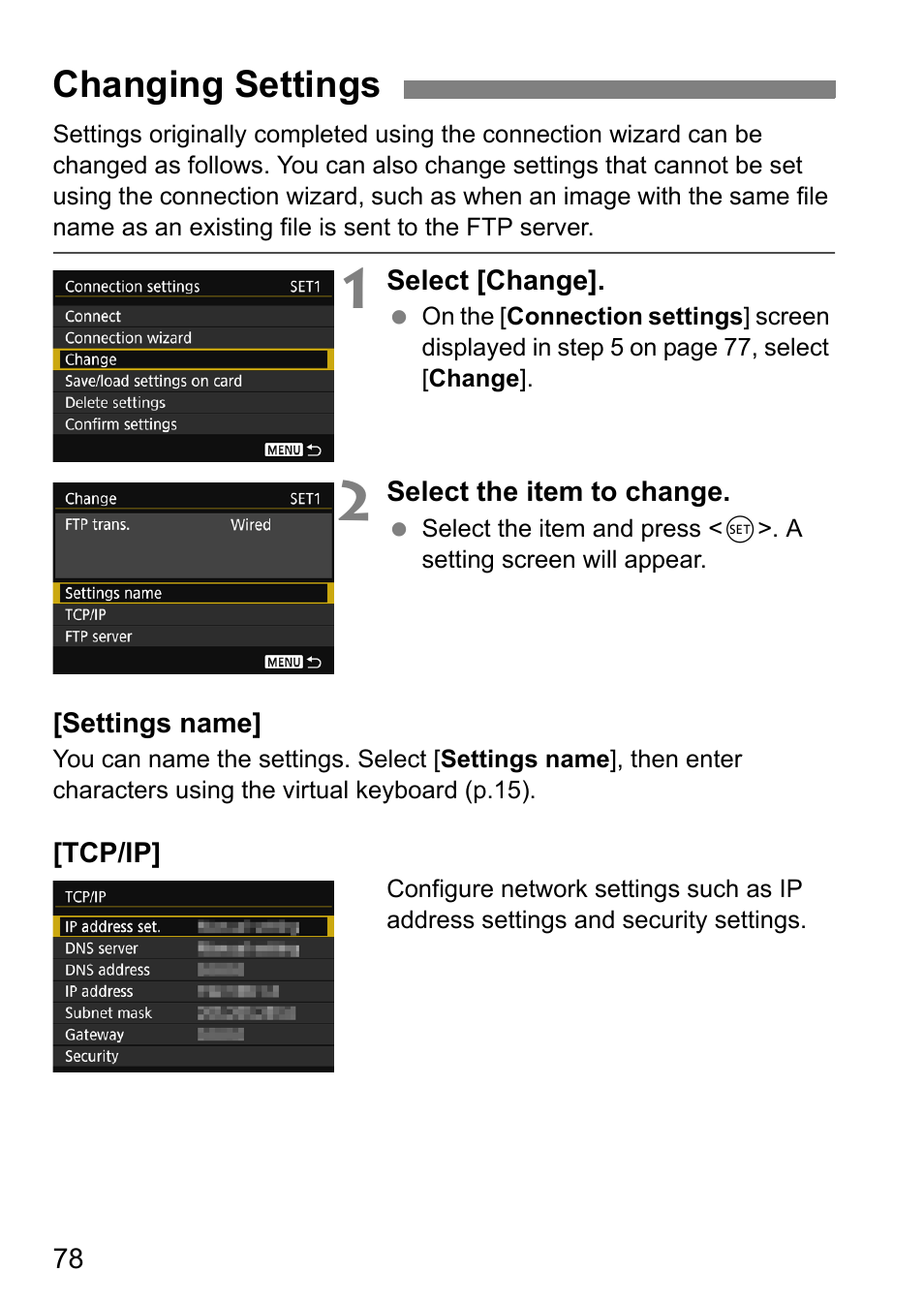 Changing settings, P.78) | Canon EOS 1D X Mark II User Manual | Page 78 / 116