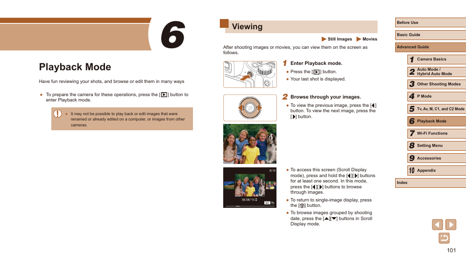 6 playback mode, Viewing, Playback mode | Canon PowerShot SX60 HS User Manual | Page 101 / 203