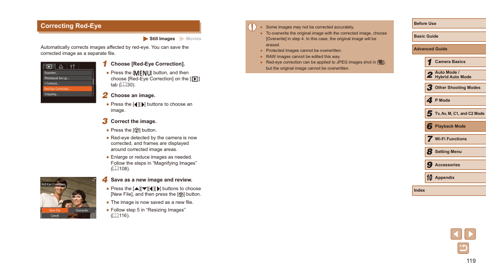 Correcting red-eye | Canon PowerShot SX60 HS User Manual | Page 119 / 203