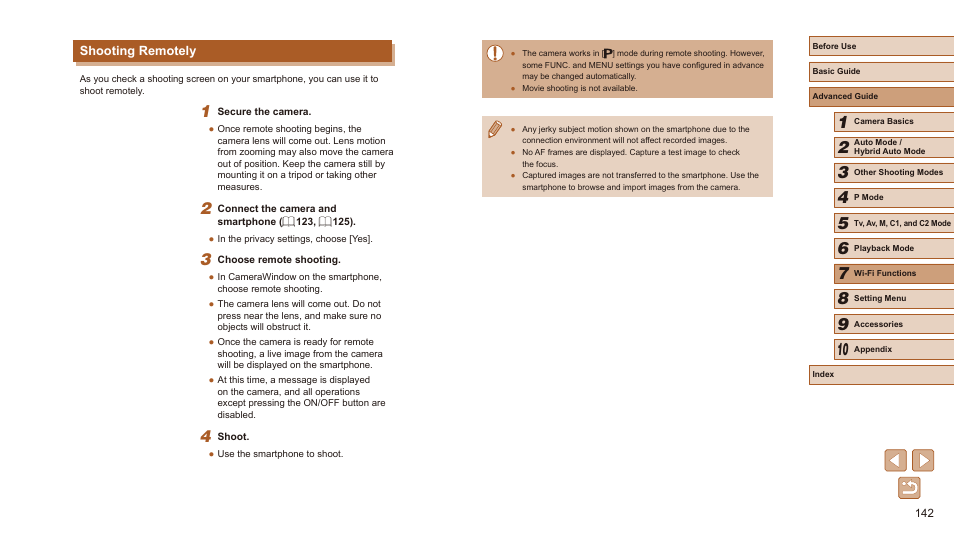 Shooting remotely, Remotely (= 142) | Canon PowerShot SX60 HS User Manual | Page 142 / 203