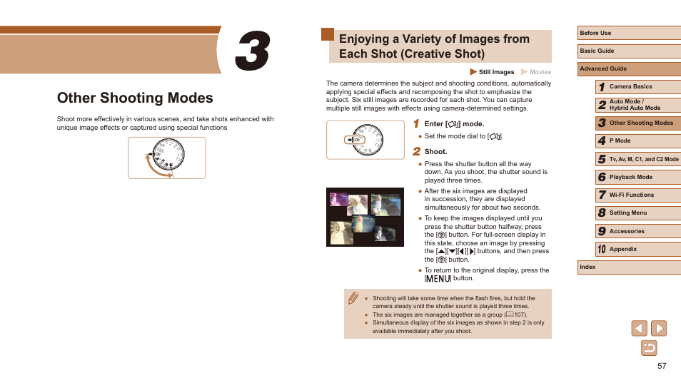 3 other shooting modes, Other shooting modes | Canon PowerShot SX60 HS User Manual | Page 57 / 203