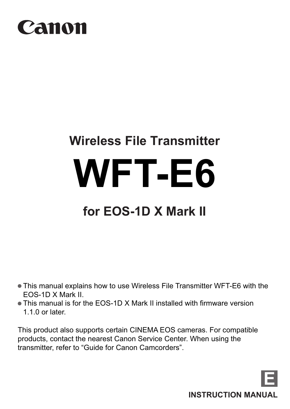 Canon EOS 1D X Mark II User Manual | 152 pages
