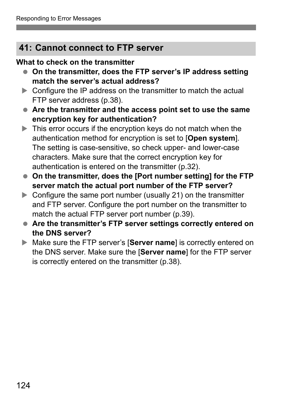 Cannot connect to ftp server | Canon EOS 1D X Mark II User Manual | Page 124 / 152