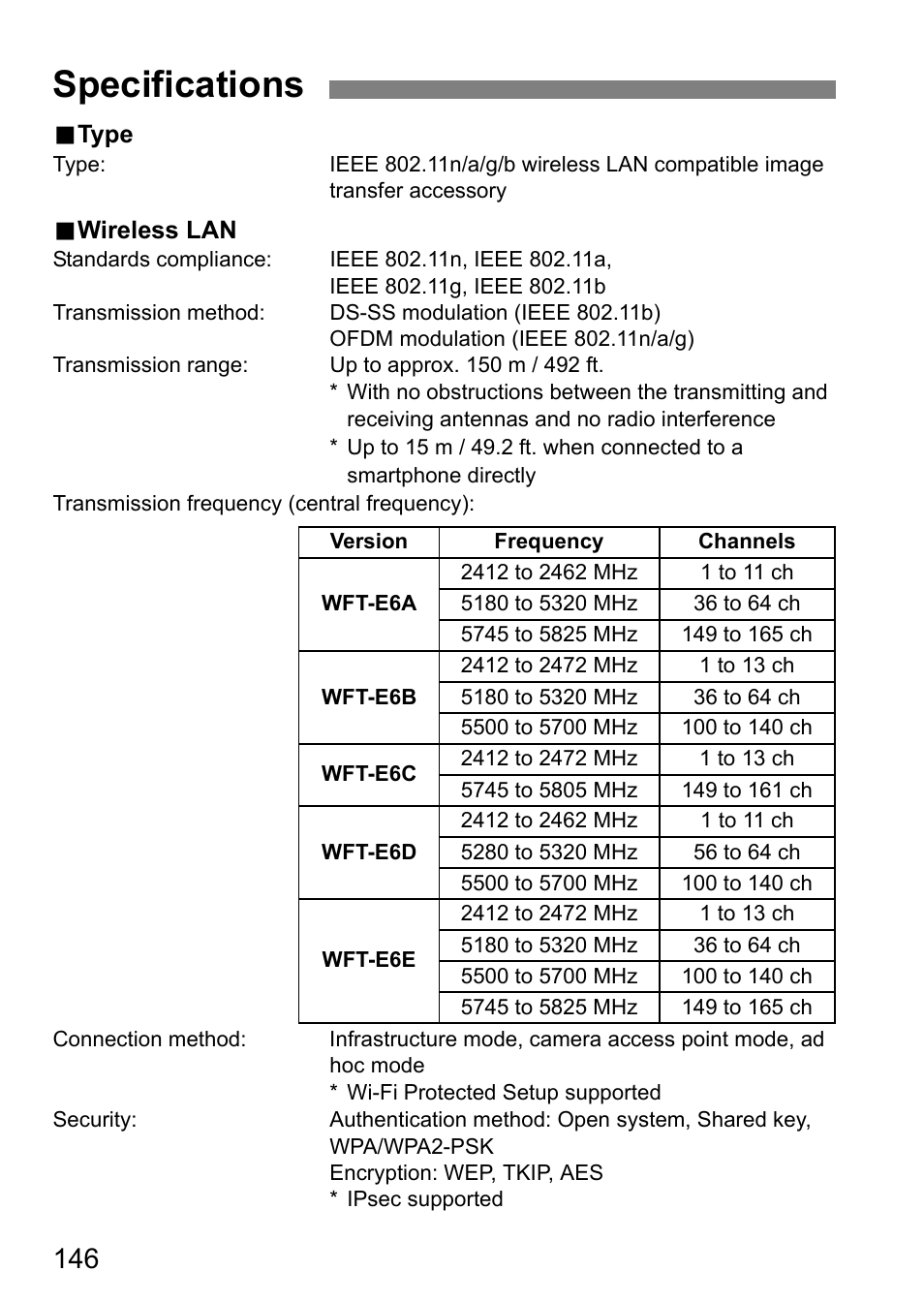 Specifications | Canon EOS 1D X Mark II User Manual | Page 146 / 152