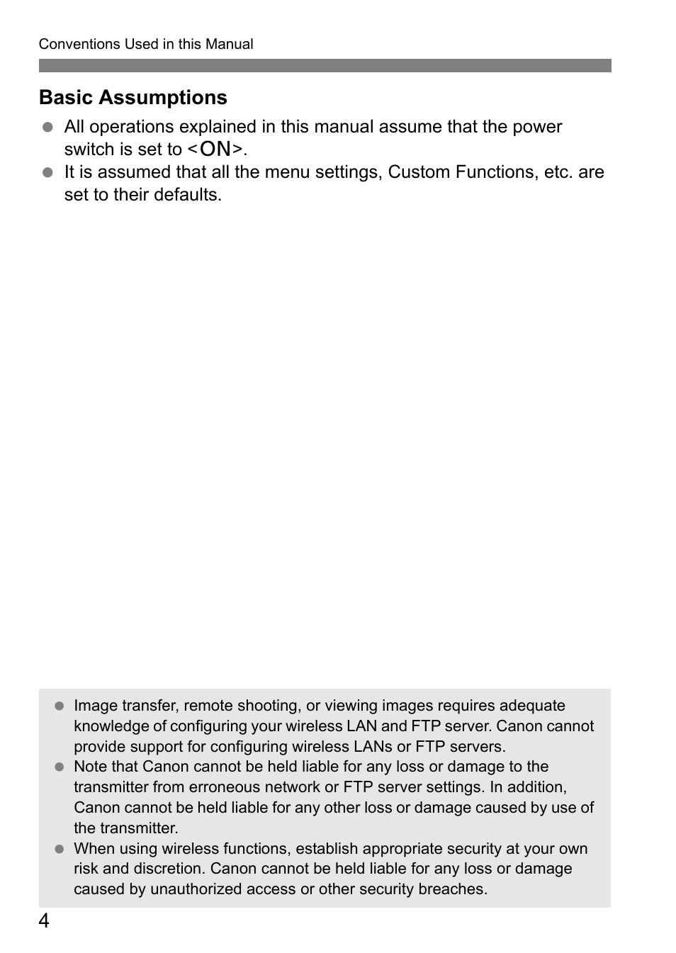 Basic assumptions | Canon EOS 1D X Mark II User Manual | Page 4 / 152