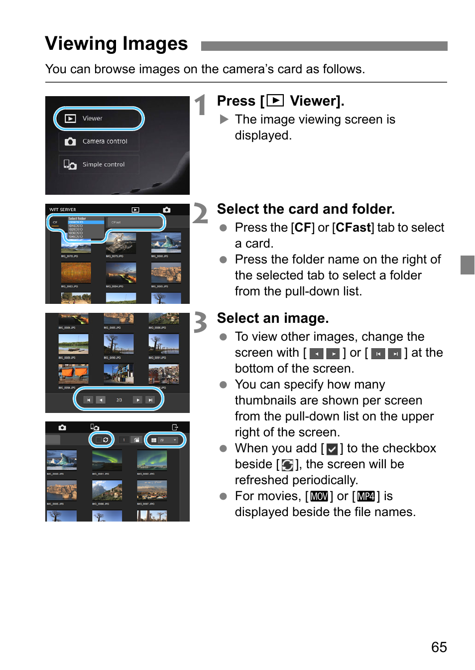 Viewing images | Canon EOS 1D X Mark II User Manual | Page 65 / 152