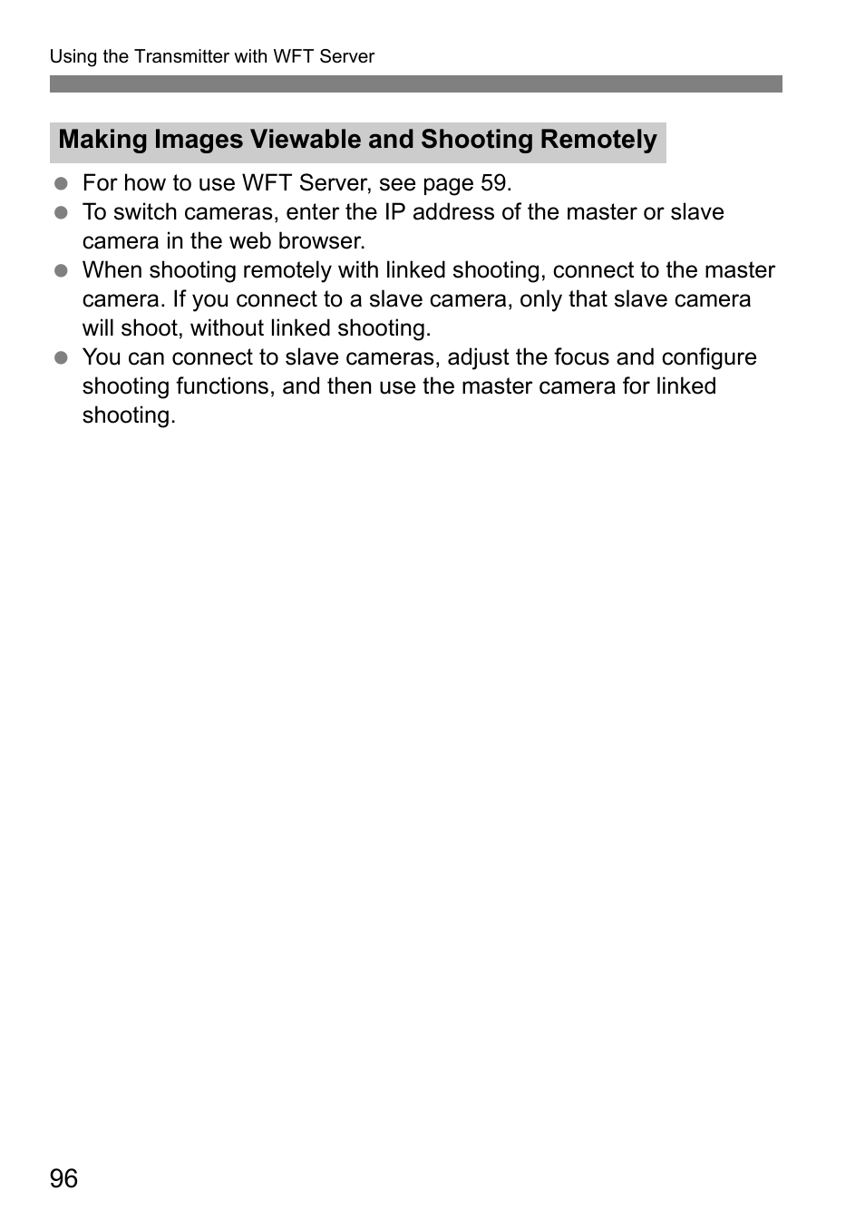 Making images viewable and shooting remotely | Canon EOS 1D X Mark II User Manual | Page 96 / 152