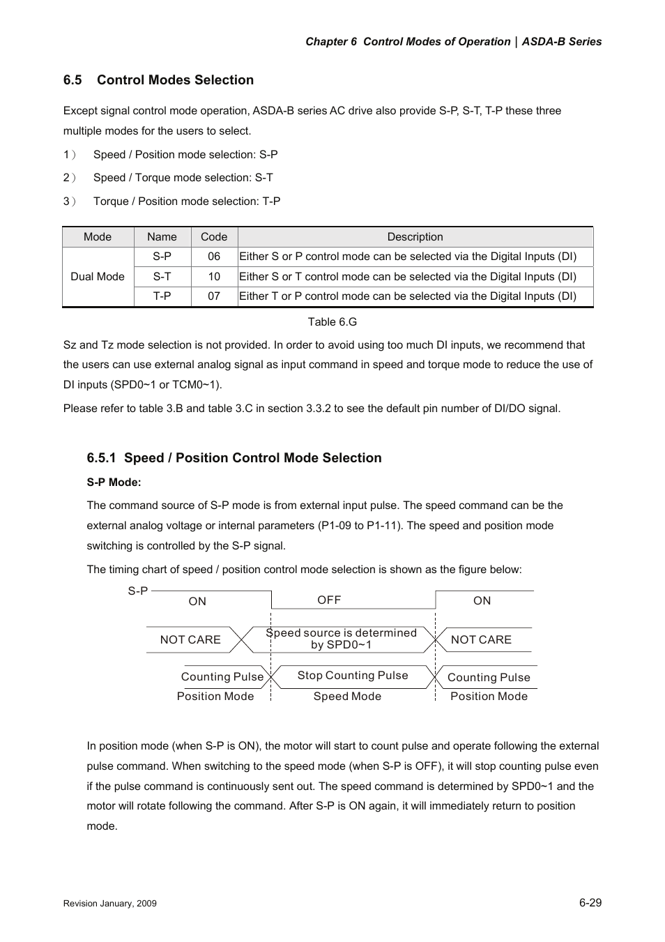 5 control modes selection, 1 speed / position control mode selection, 5 control modes selection -29 | Speed / position control mode selection -29 | Delta Electronics ASDA-B Series User Manual | Page 144 / 321