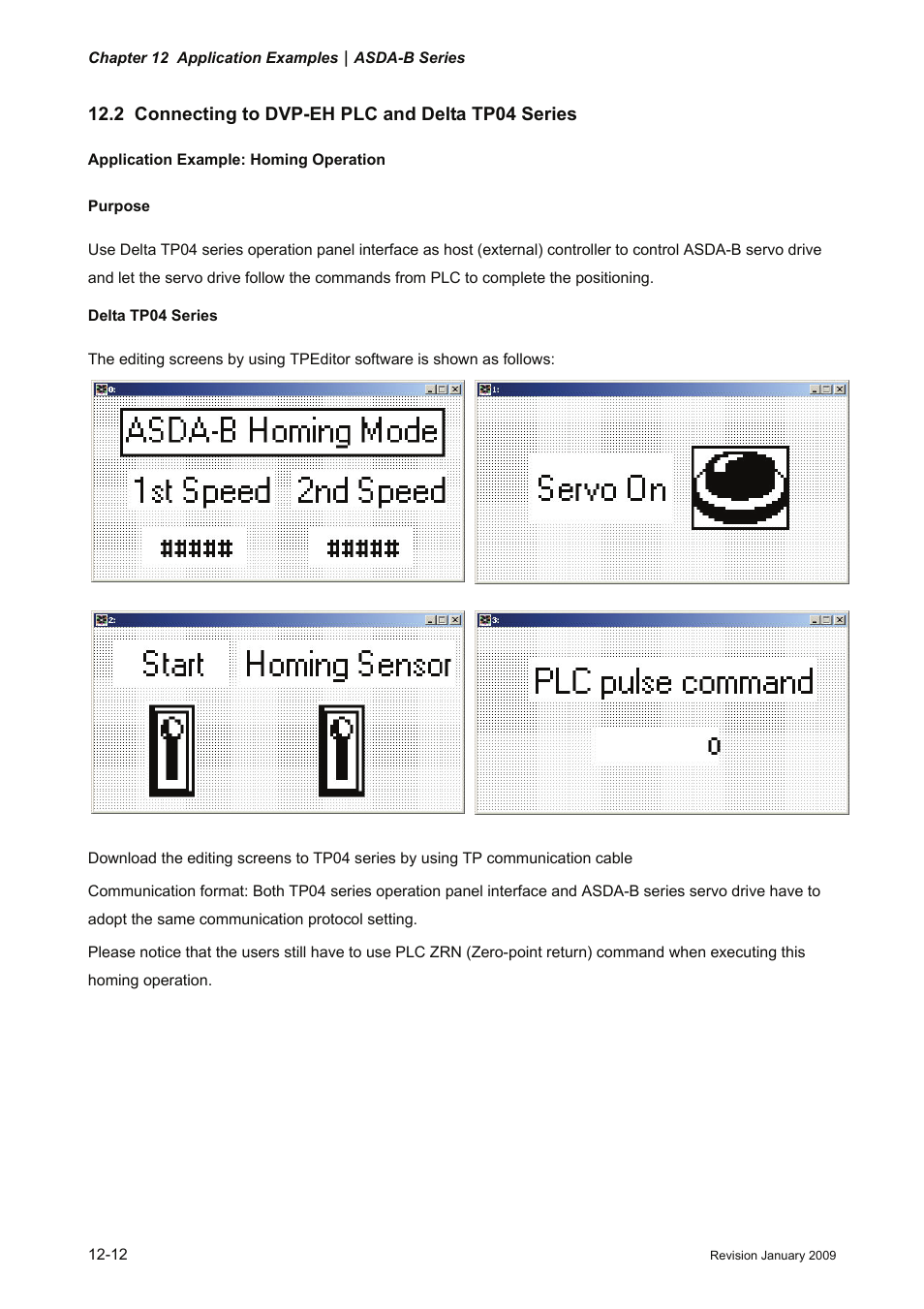 2 connecting to dvp-eh plc and delta tp04 series | Delta Electronics ASDA-B Series User Manual | Page 301 / 321