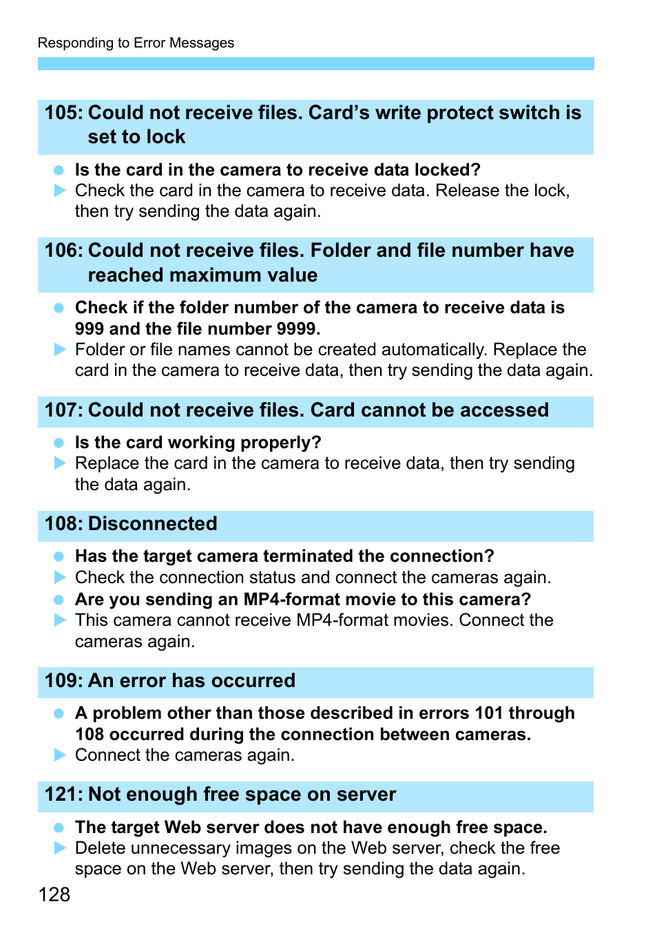 105 (p.128), 06 (p.128), 07 (p.128) | 08 (p.128), 21 (p.128) | Canon EOS 1300D User Manual | Page 128 / 144