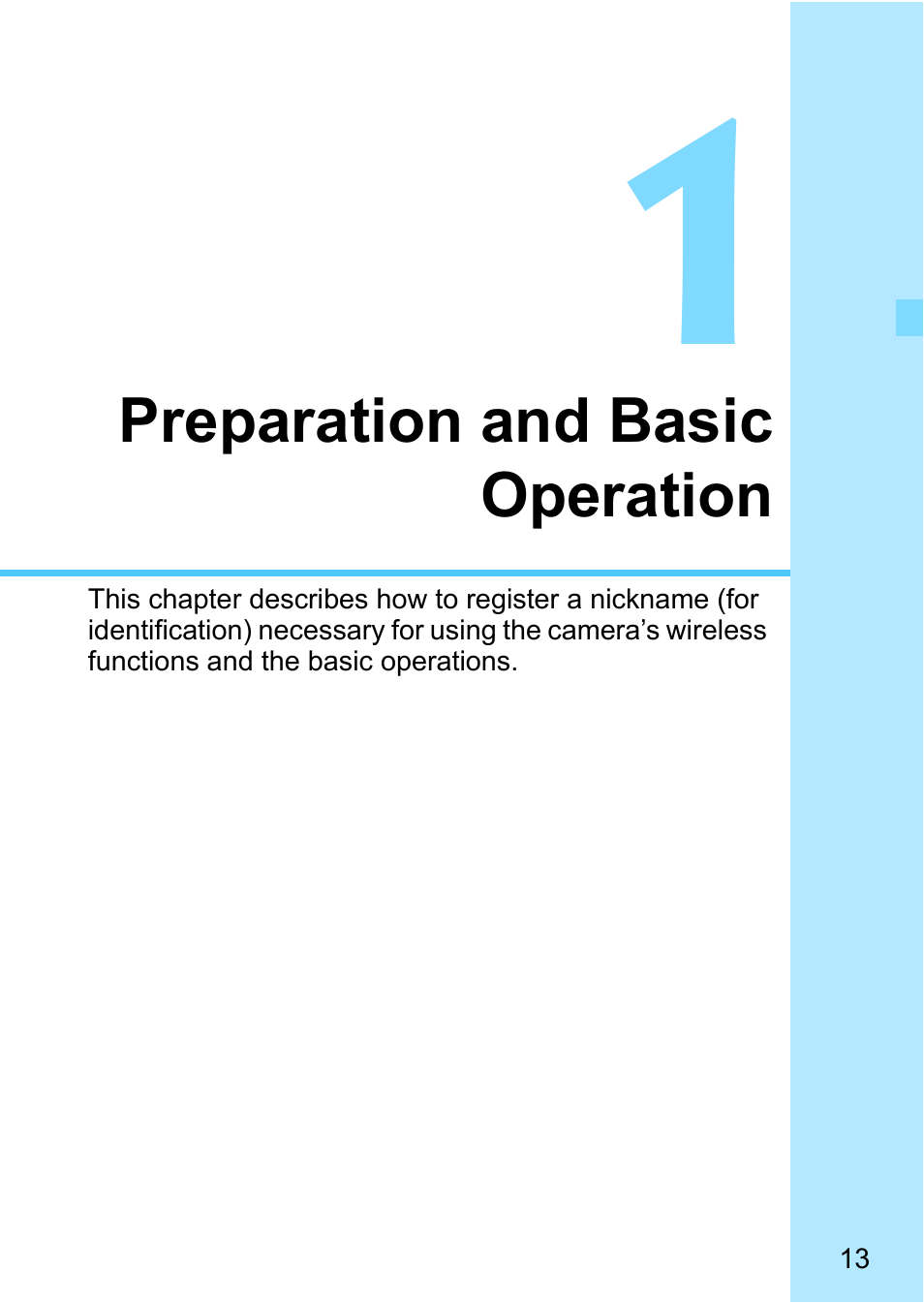 Preparation and basic operation | Canon EOS 1300D User Manual | Page 13 / 144