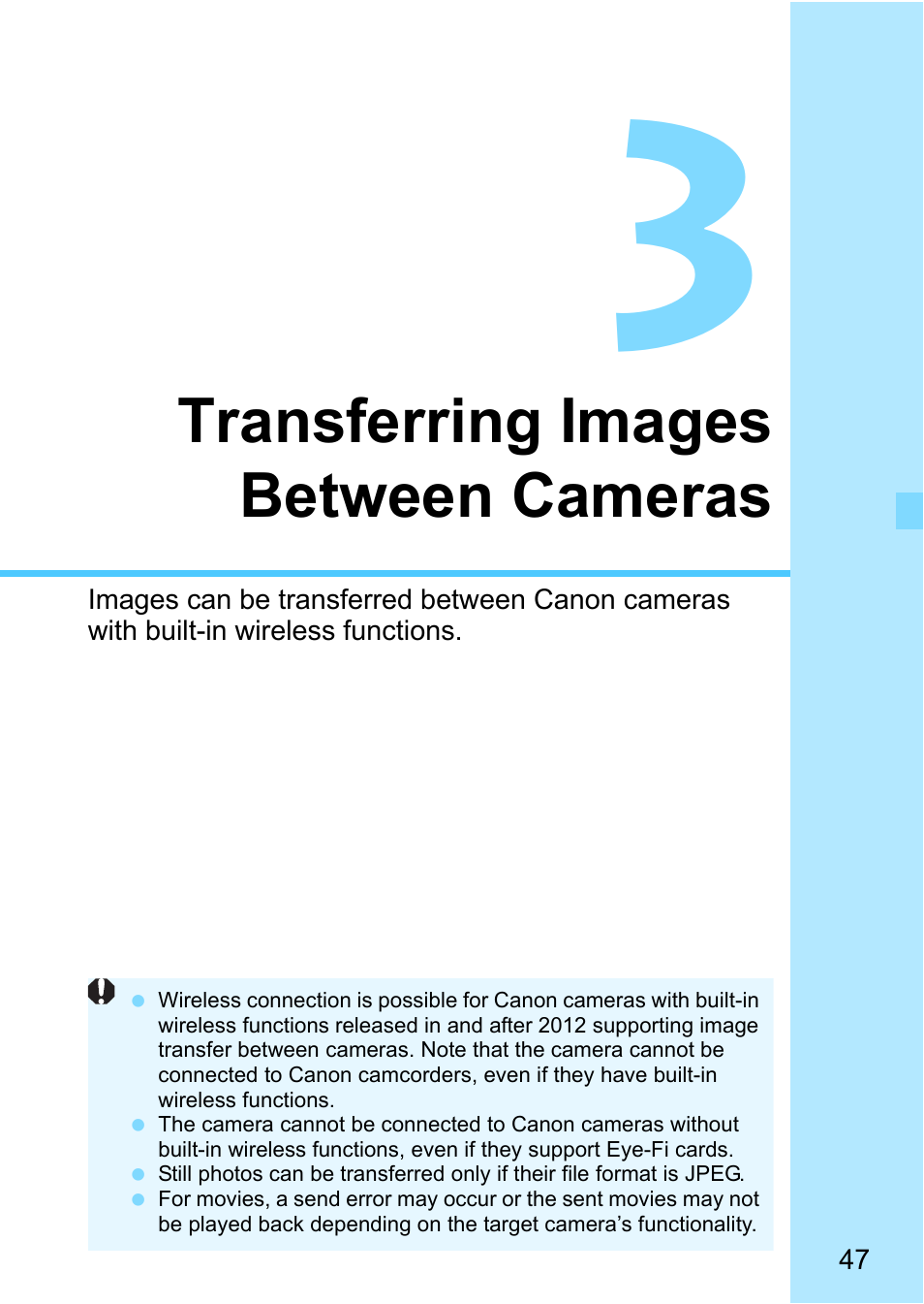 Transferring images between cameras, P.47), Ra (p.47) | Canon EOS 1300D User Manual | Page 47 / 144