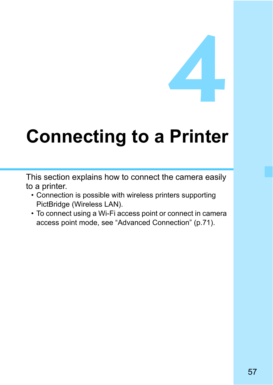 Connecting to a printer, P.57), Er (p.57) | Canon EOS 1300D User Manual | Page 57 / 144