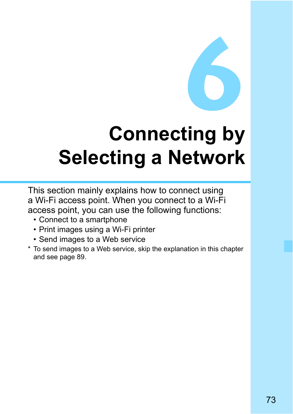 Connecting by selecting a network, P.73) | Canon EOS 1300D User Manual | Page 73 / 144