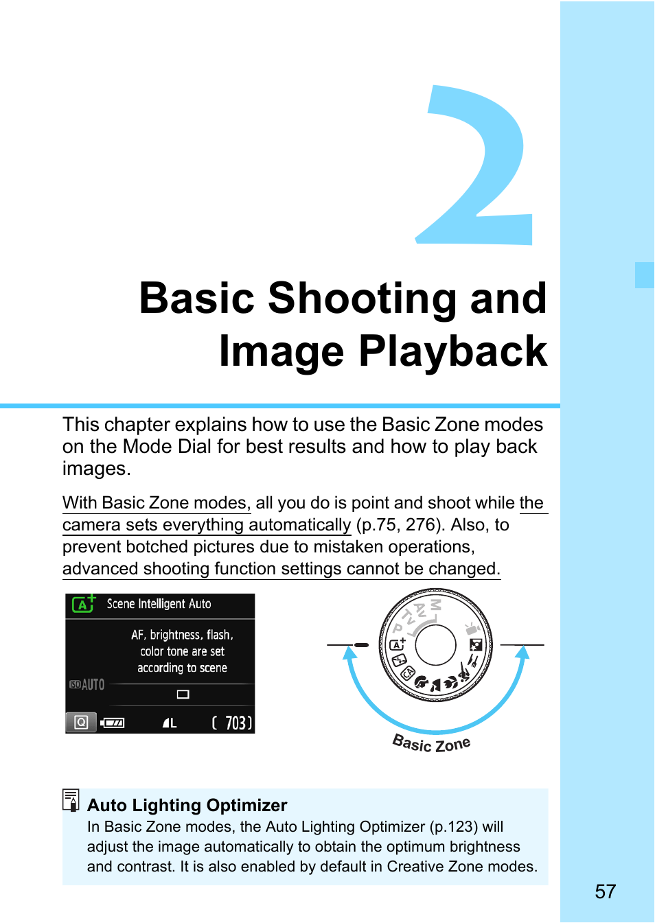 Basic shooting and image playback, P.57 | Canon EOS 1300D User Manual | Page 57 / 326