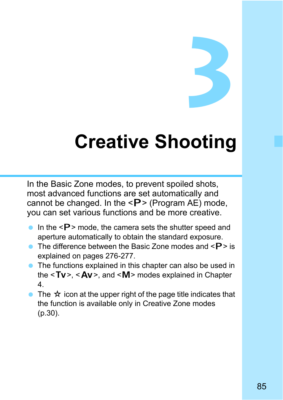 Creative shooting | Canon EOS 1300D User Manual | Page 85 / 326