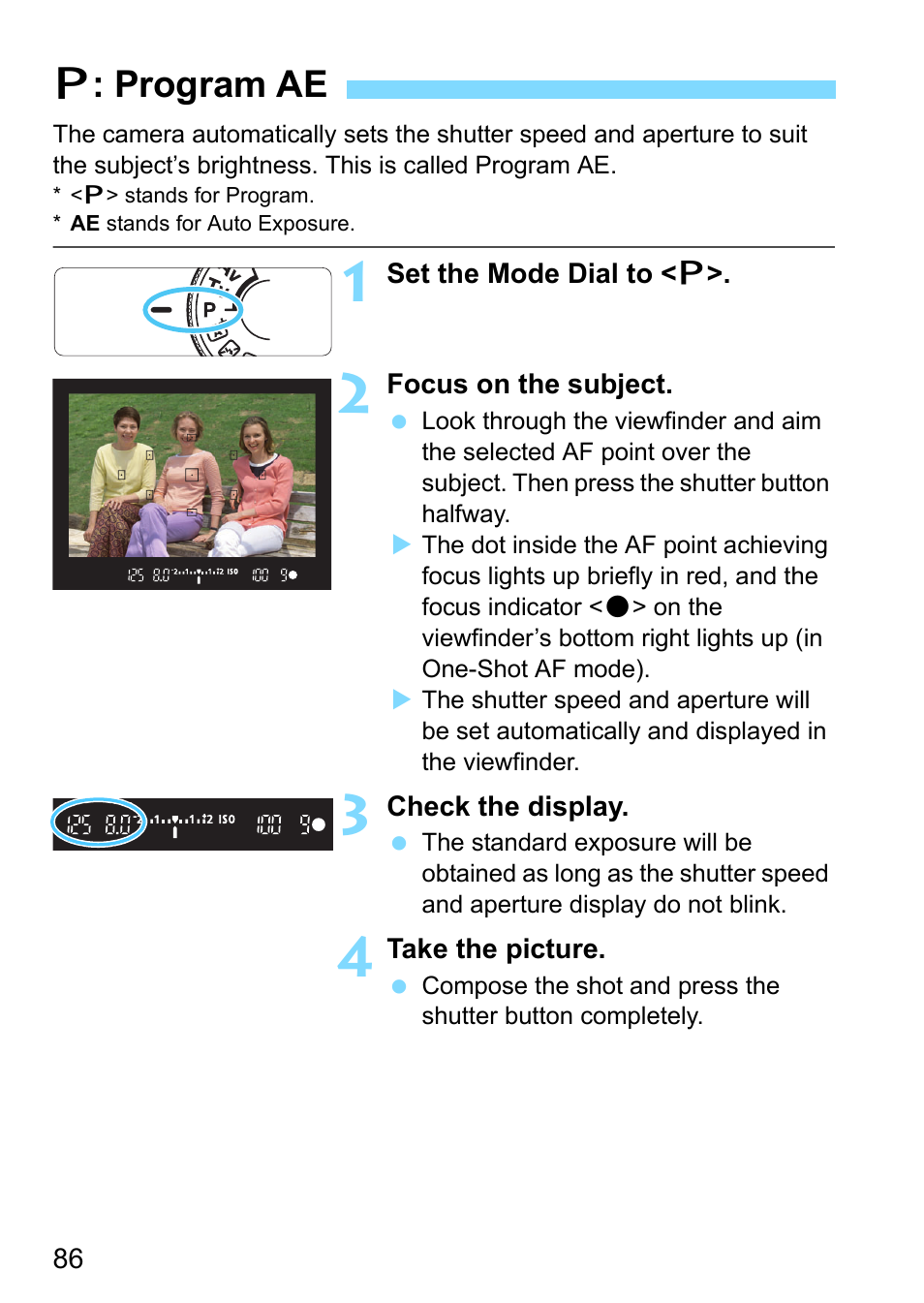 Program ae, P.86), D: program ae | Canon EOS 1300D User Manual | Page 86 / 326