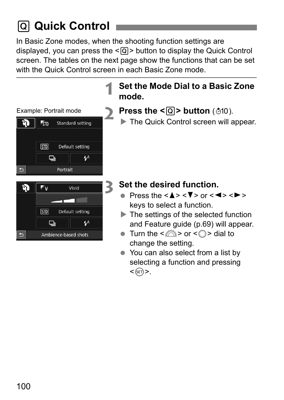 Quick control, Qquick control | Canon EOS 80D User Manual | Page 102 / 308