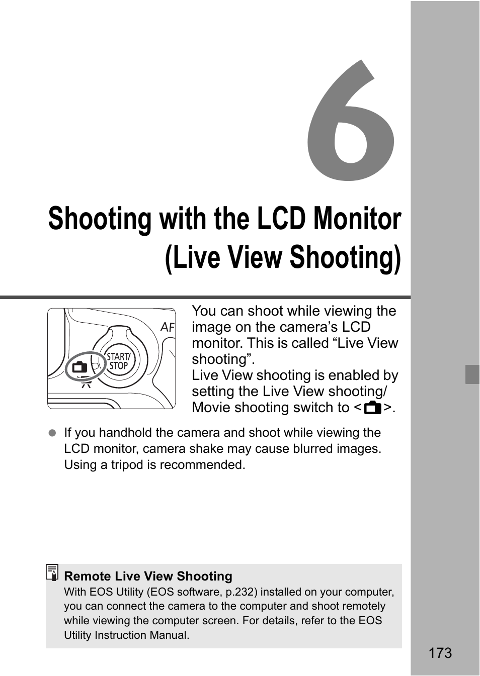 Shooting with the lcd monitor (live view shooting) | Canon EOS 80D User Manual | Page 175 / 308