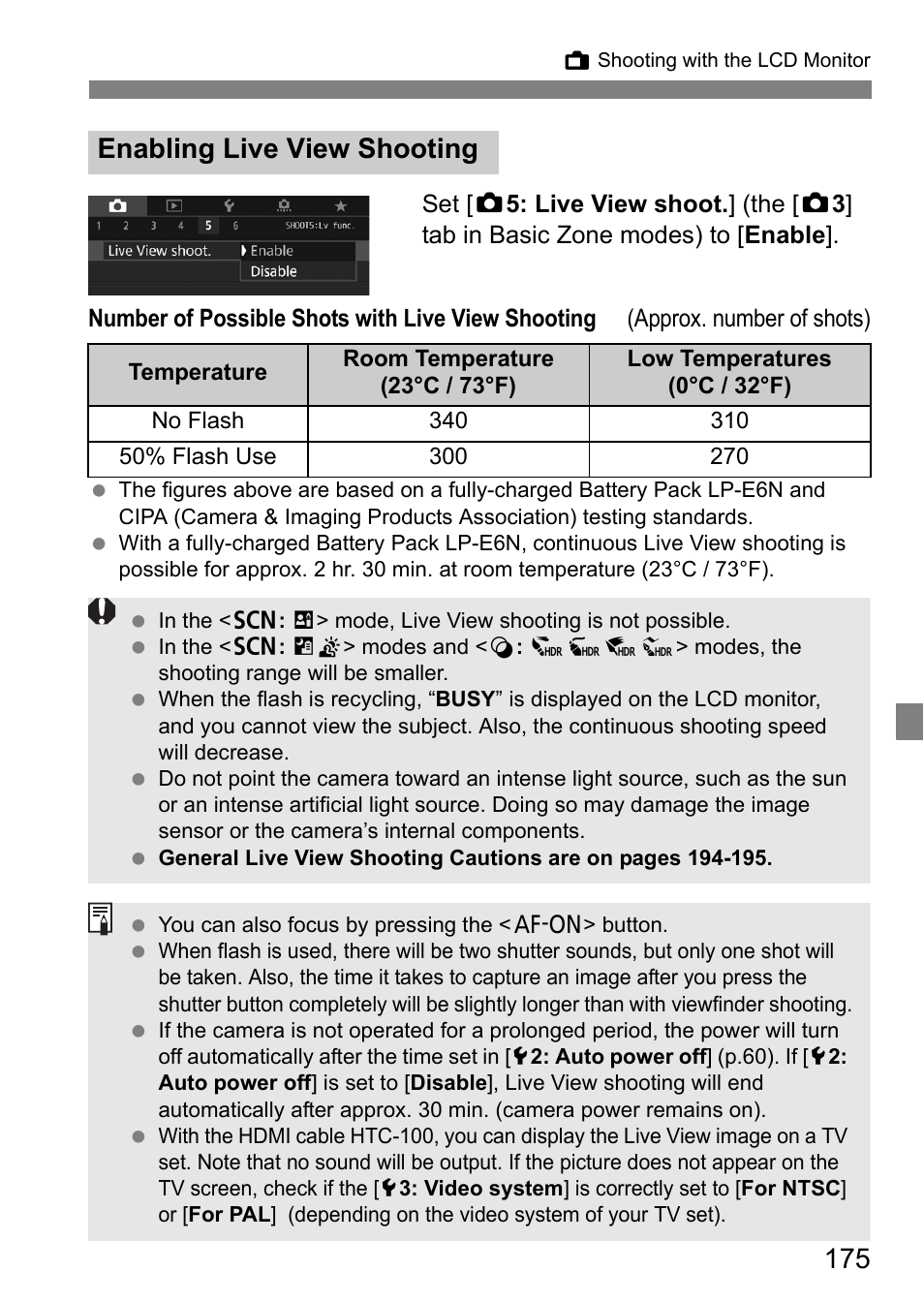 Enabling live view shooting | Canon EOS 80D User Manual | Page 177 / 308