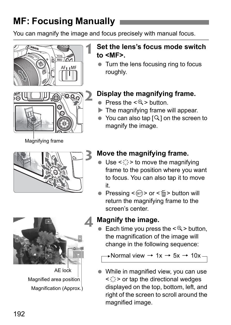 Mf: focusing manually | Canon EOS 80D User Manual | Page 194 / 308