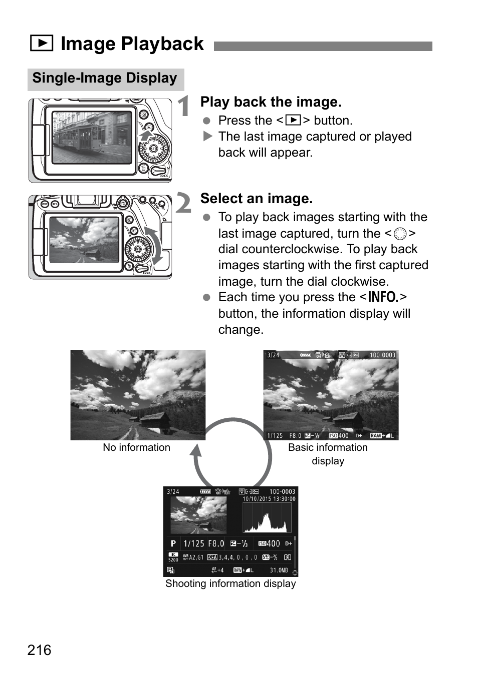 Image playback, Ximage playback | Canon EOS 80D User Manual | Page 218 / 308