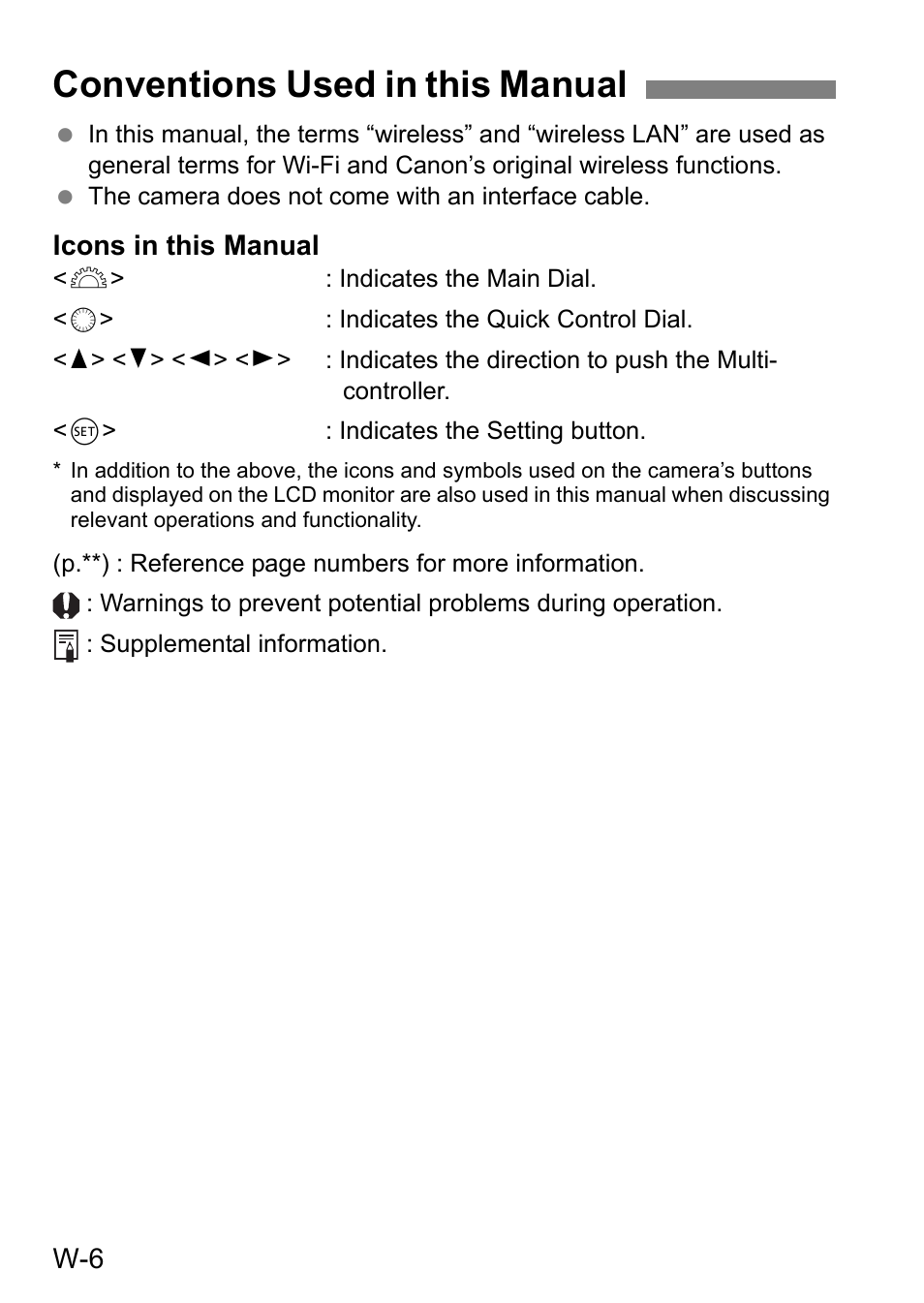 Conventions used in this manual | Canon EOS 80D User Manual | Page 254 / 308