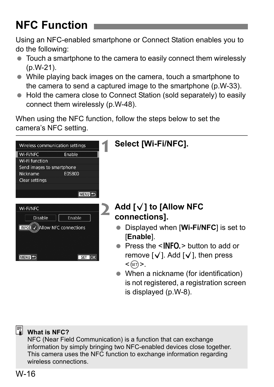 Nfc function | Canon EOS 80D User Manual | Page 264 / 308