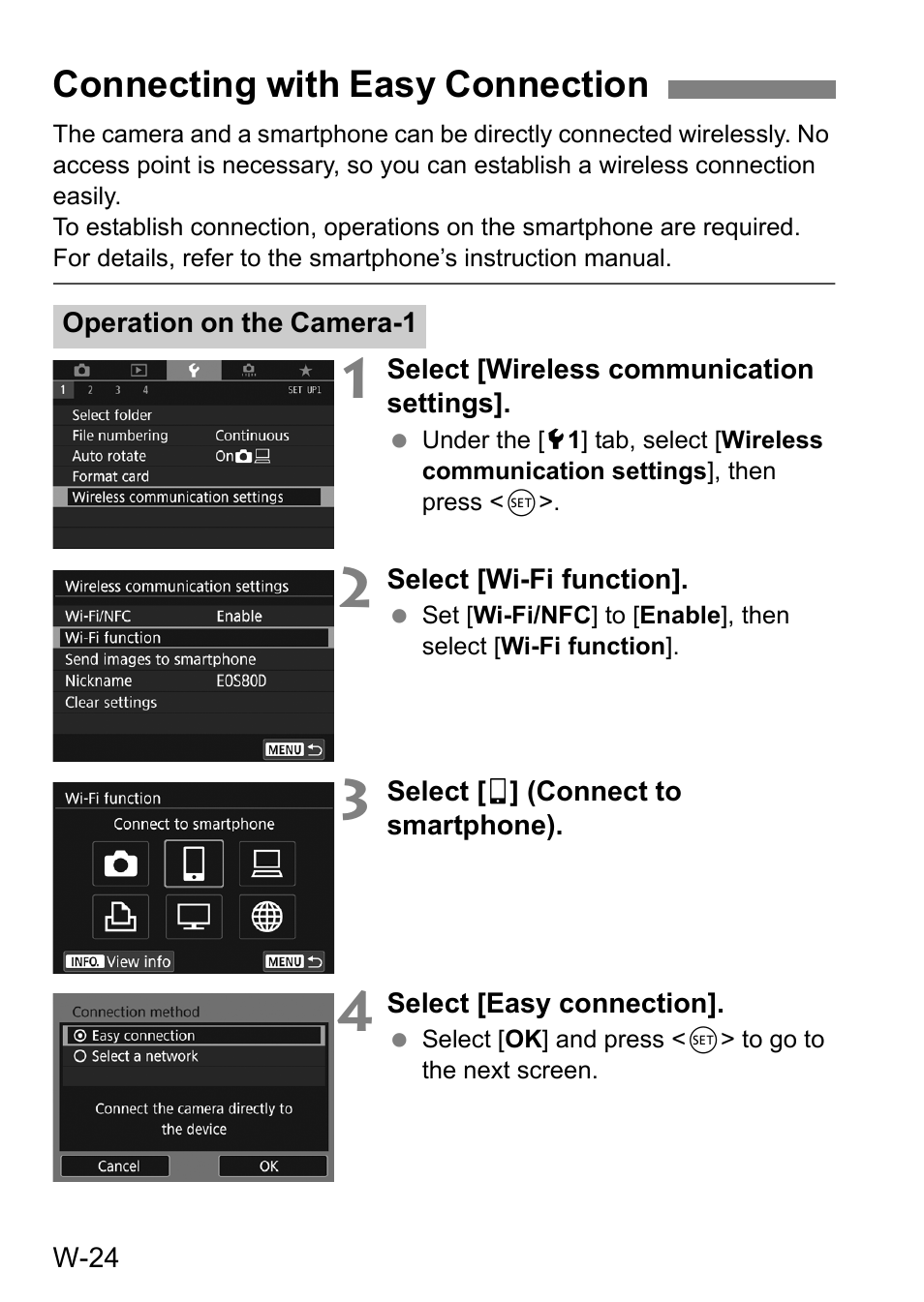 Connecting with easy connection | Canon EOS 80D User Manual | Page 272 / 308