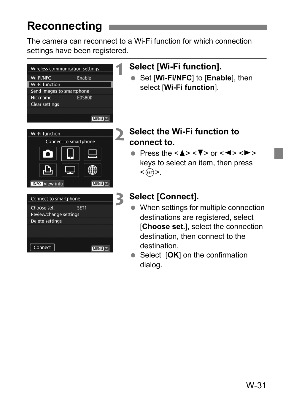 Reconnecting | Canon EOS 80D User Manual | Page 279 / 308