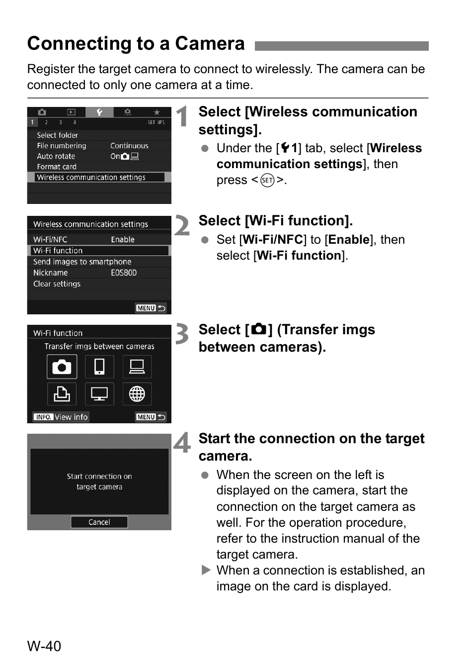 Connecting to a camera | Canon EOS 80D User Manual | Page 288 / 308