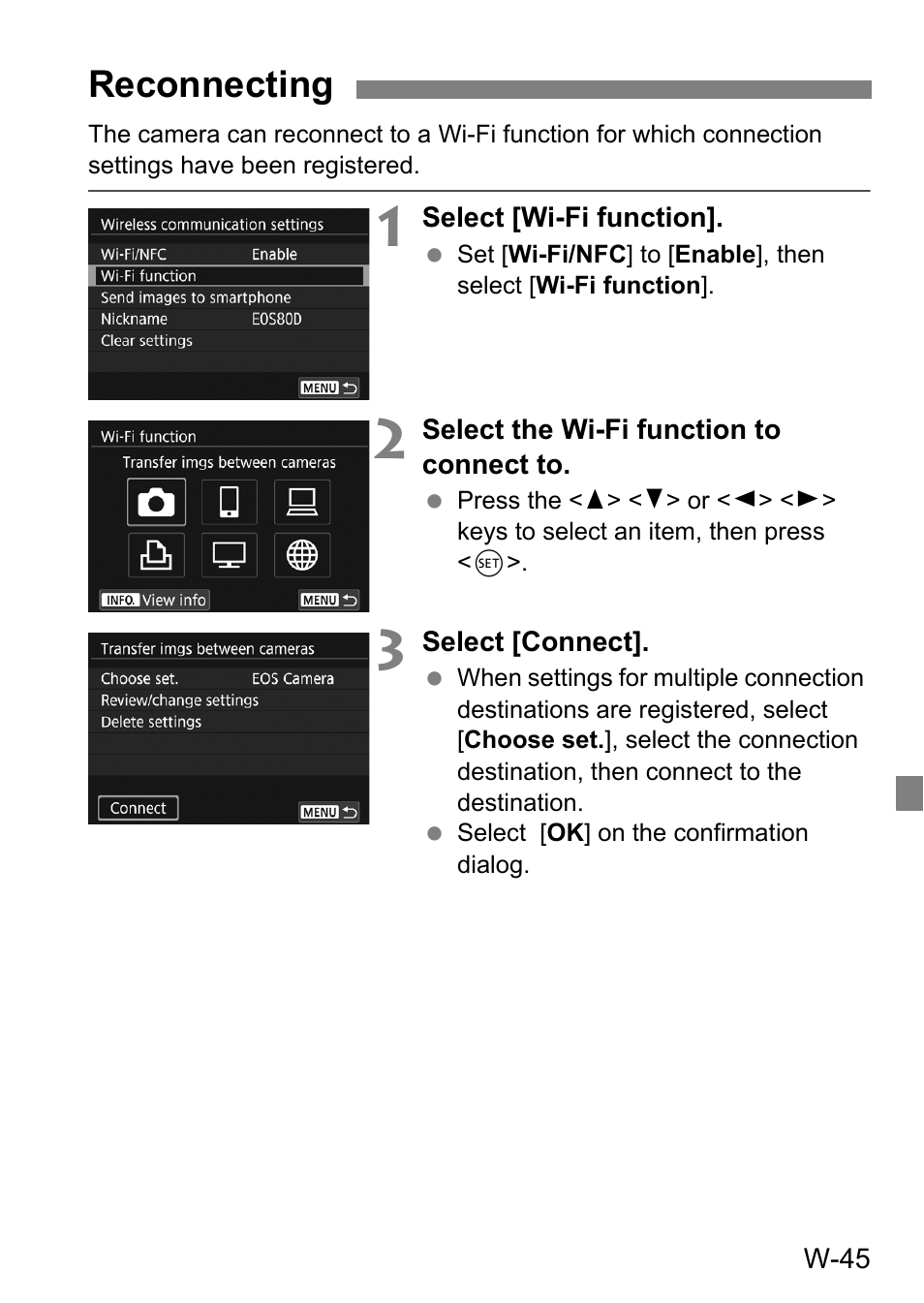 Reconnecting | Canon EOS 80D User Manual | Page 293 / 308