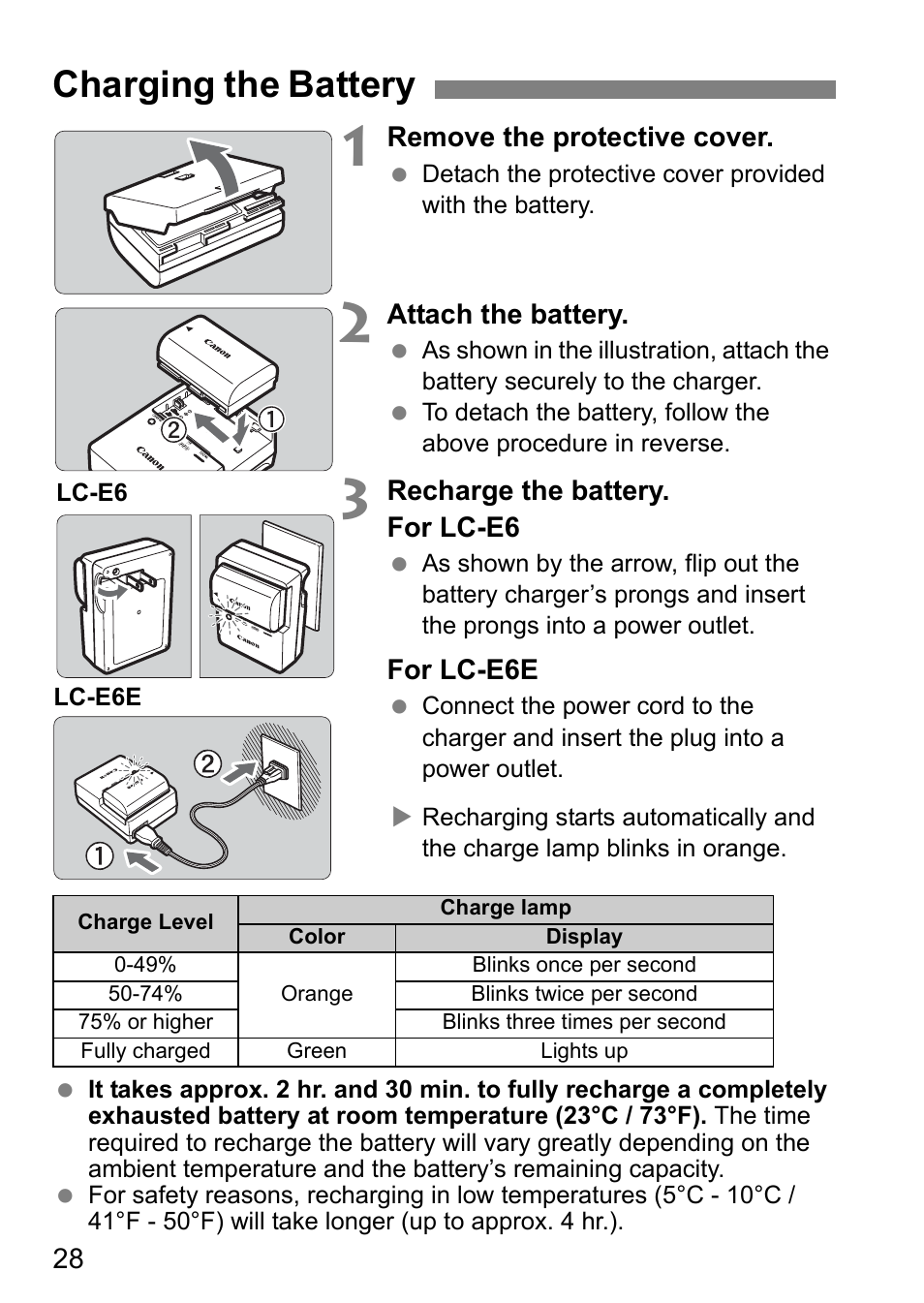 Charging the battery | Canon EOS 80D User Manual | Page 30 / 308
