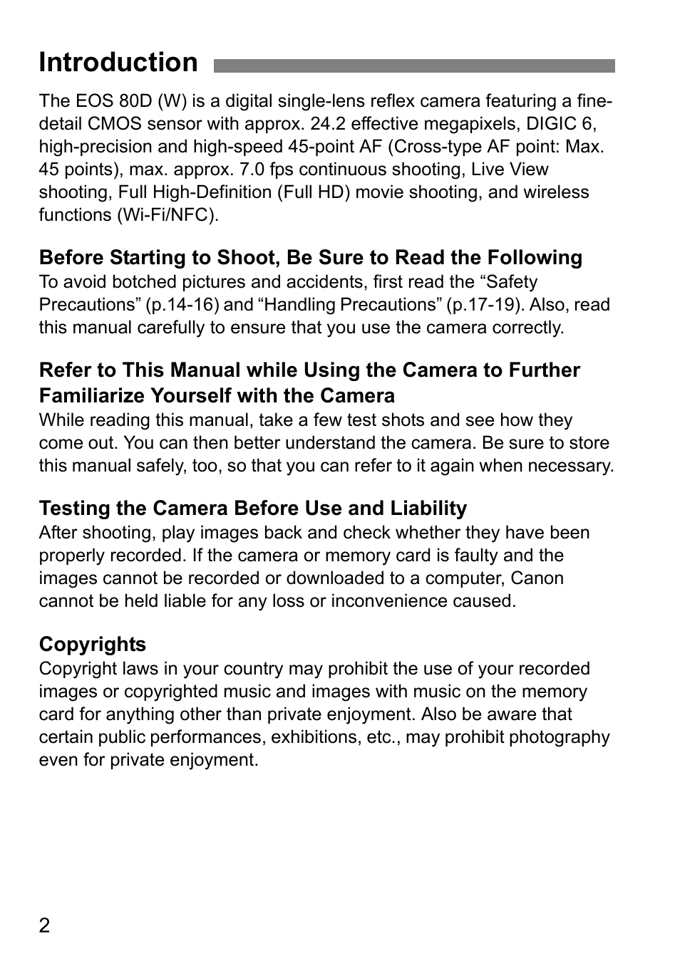 Introduction | Canon EOS 80D User Manual | Page 4 / 308
