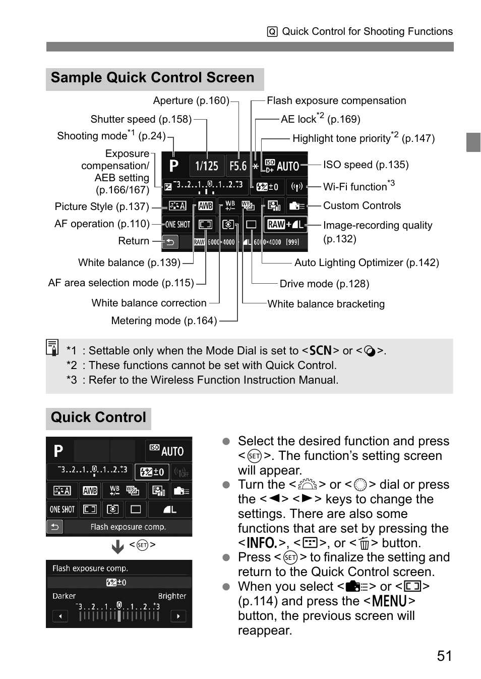Sample quick control screen quick control | Canon EOS 80D User Manual | Page 53 / 308