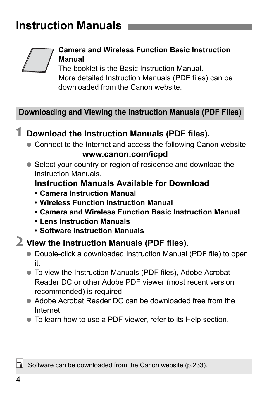 Instruction manuals | Canon EOS 80D User Manual | Page 6 / 308