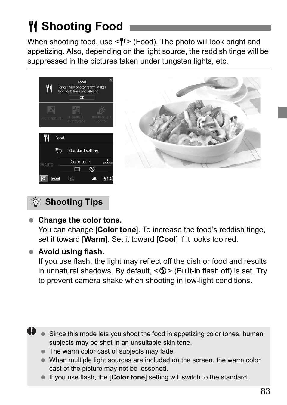 Pshooting food | Canon EOS 80D User Manual | Page 85 / 308