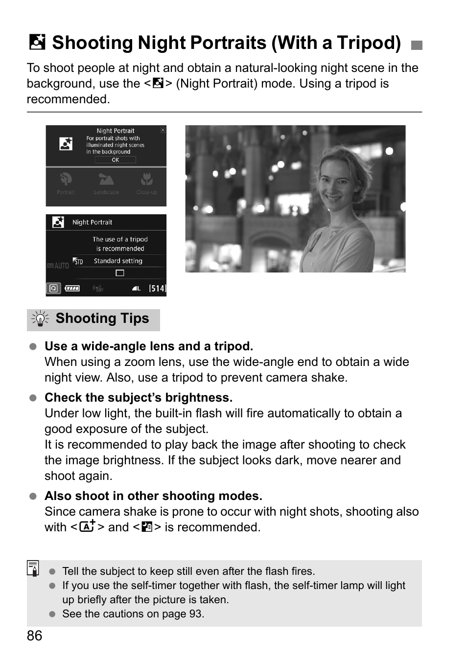 6shooting night portraits (with a tripod) | Canon EOS 80D User Manual | Page 88 / 308