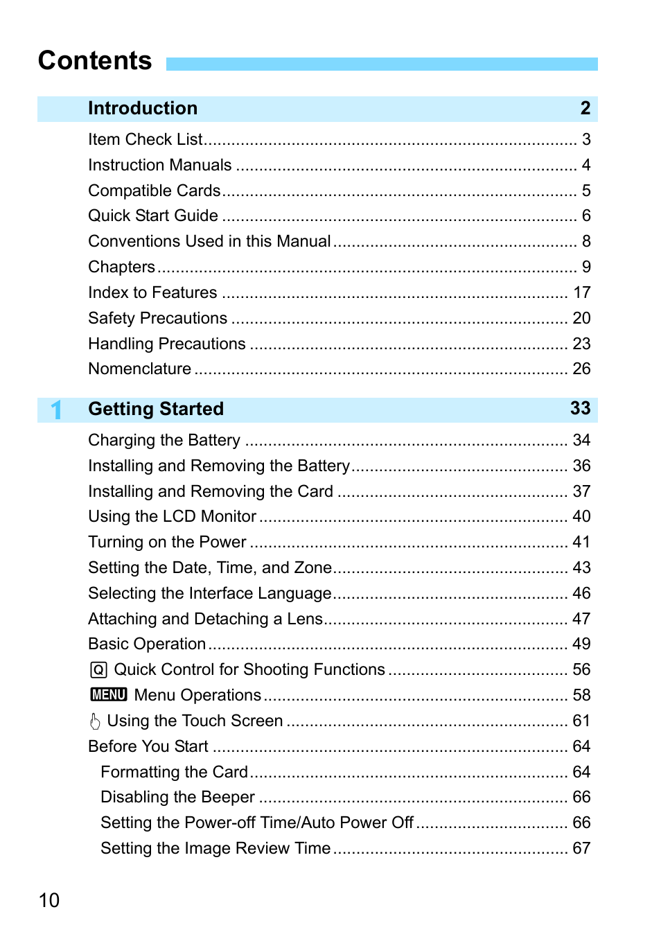 Canon EOS 80D User Manual | Page 10 / 526