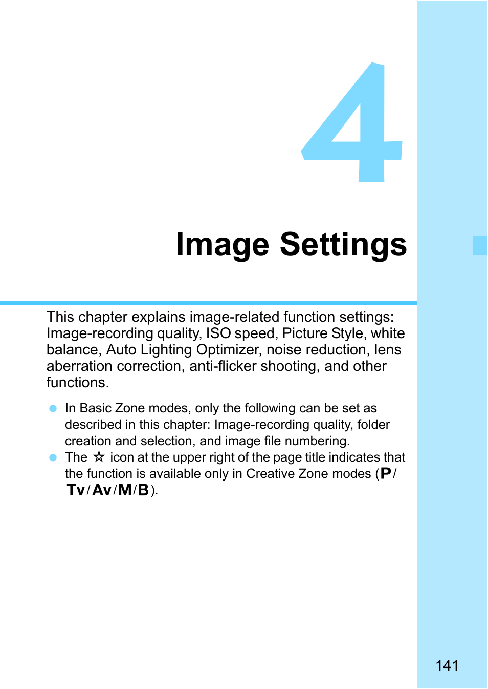 Image settings | Canon EOS 80D User Manual | Page 141 / 526