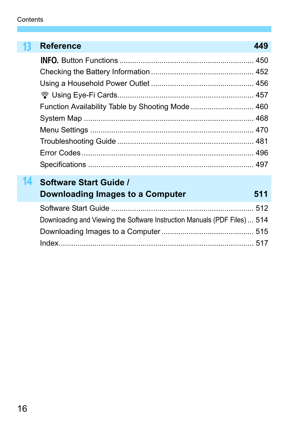 Canon EOS 80D User Manual | Page 16 / 526