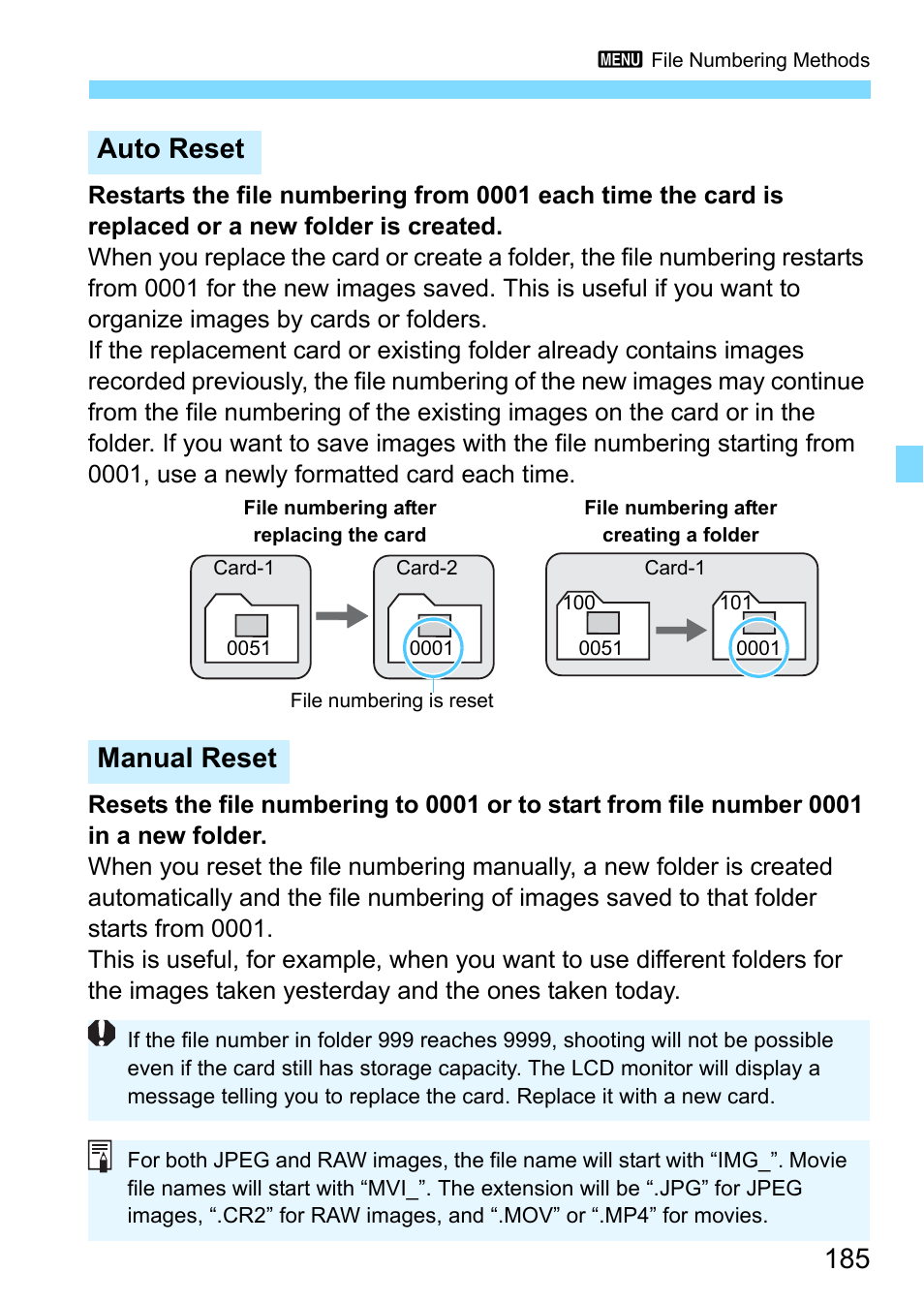 Auto reset manual reset | Canon EOS 80D User Manual | Page 185 / 526