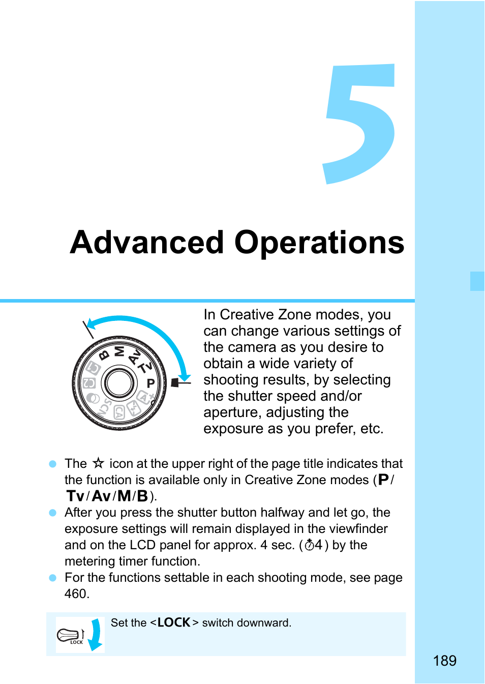 Advanced operations | Canon EOS 80D User Manual | Page 189 / 526