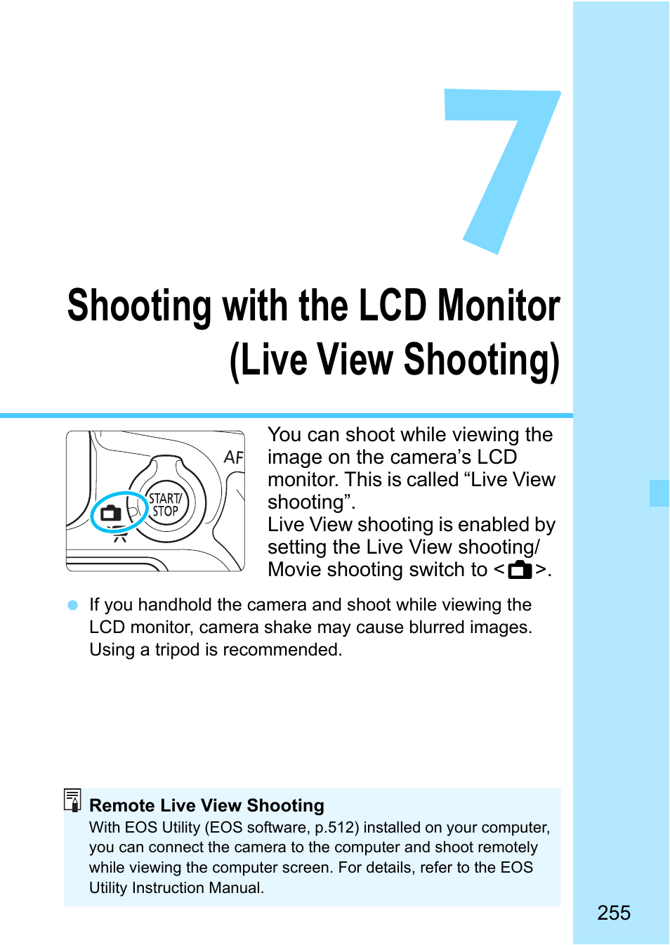 Shooting with the lcd monitor (live view shooting), P.255), P.255 | Canon EOS 80D User Manual | Page 255 / 526