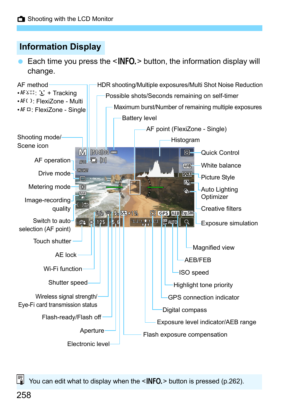 Information display | Canon EOS 80D User Manual | Page 258 / 526