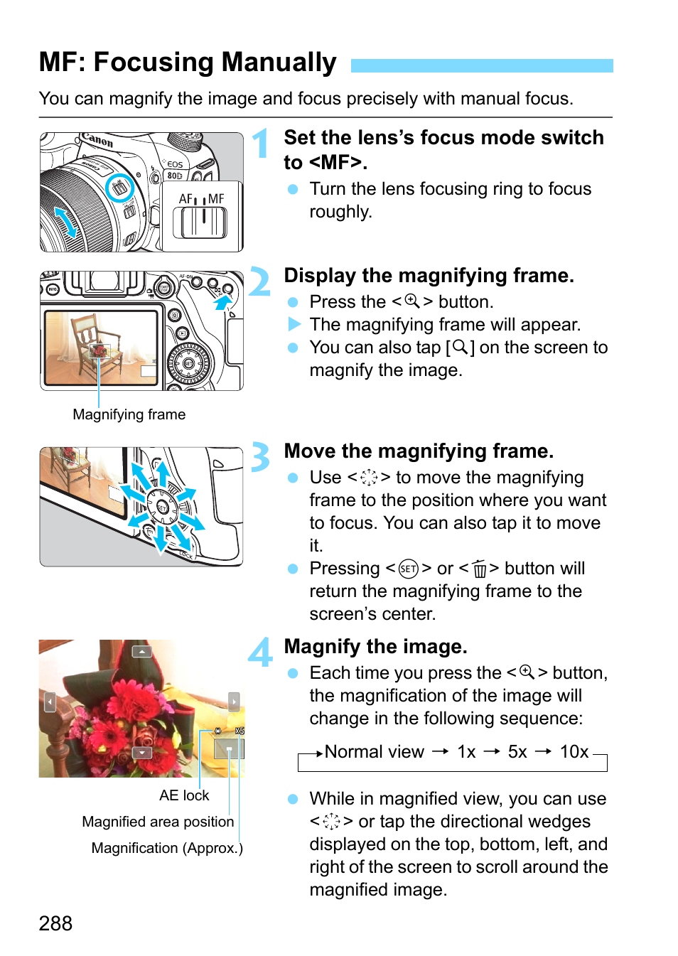 Mf: focusing manually | Canon EOS 80D User Manual | Page 288 / 526