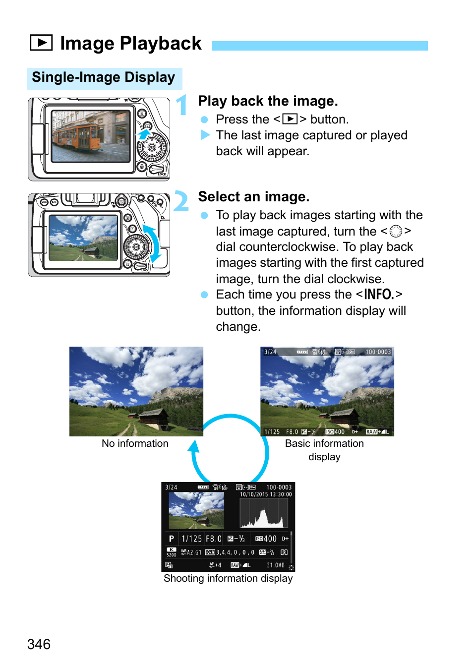 Image playback, Ximage playback | Canon EOS 80D User Manual | Page 346 / 526