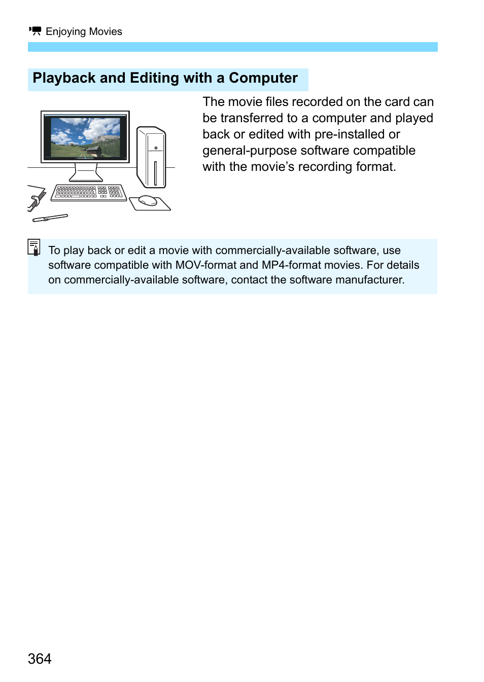Playback and editing with a computer | Canon EOS 80D User Manual | Page 364 / 526