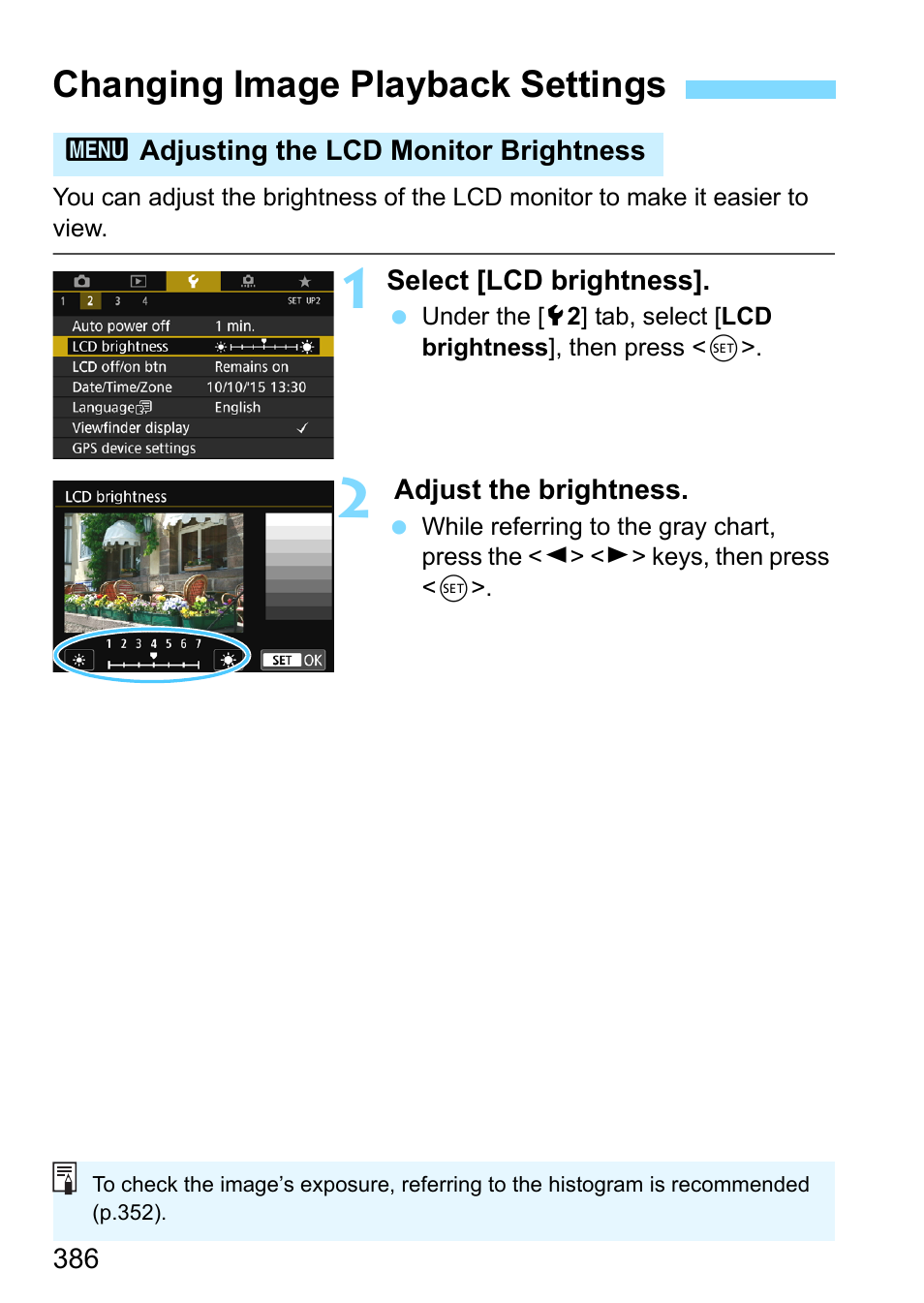 Changing image playback settings, P.386 | Canon EOS 80D User Manual | Page 386 / 526